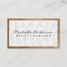 Tarjeta De Visita Patrón de triángulos geométricos | Marco de cuero