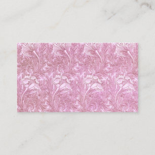 Tarjeta De Visita Patrón De Tulipanes Rosados Por William Morris