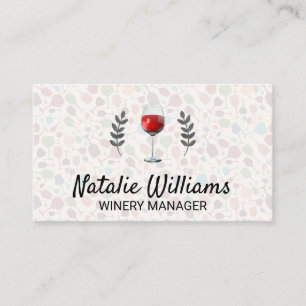 Tarjeta De Visita Patrón de vidrio de vino