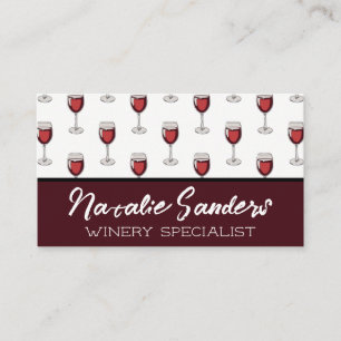 Tarjeta De Visita Patrón de vidrio de vino   Bodega