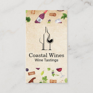 Tarjeta De Visita Patrón de vino   Viñedo   Tastings