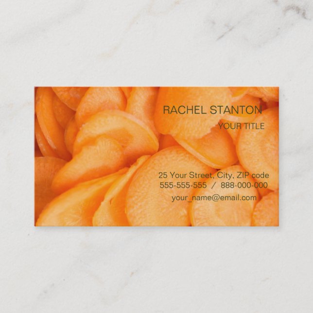 Tarjeta De Visita Patrón de zanahoria en rodajas (Anverso)