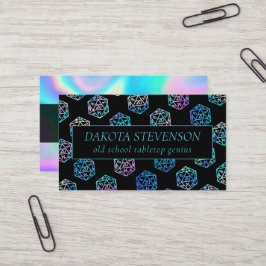 Tarjeta De Visita Patrón del holograma D20 | PnP Tabletop Gamer Dice