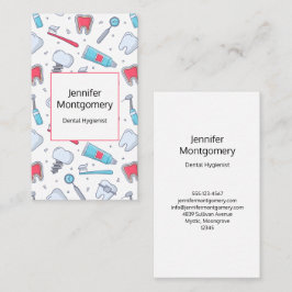 Tarjeta De Visita Patrón dental de dientes y herramientas