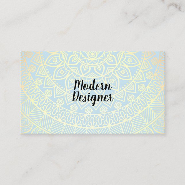 Tarjeta De Visita Patrón dorado de Mandala (Anverso)