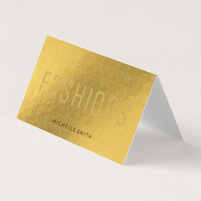 Tarjeta De Visita Patrón dorado | Modas de oro (Anverso)