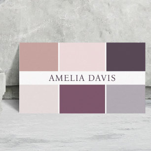Tarjeta De Visita Patrón elegante de colores de paleta pastel