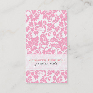 Tarjeta De Visita Patrón Elegante De Damascos Florales Y Rosa