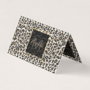 Tarjeta De Visita Patrón elegante de impresión de animales leopard