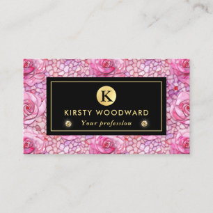 Tarjeta De Visita Patrón elegante de mosaico rosa rosa