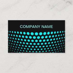 Tarjeta De Visita Patrón elegante de punto Aqua Polka