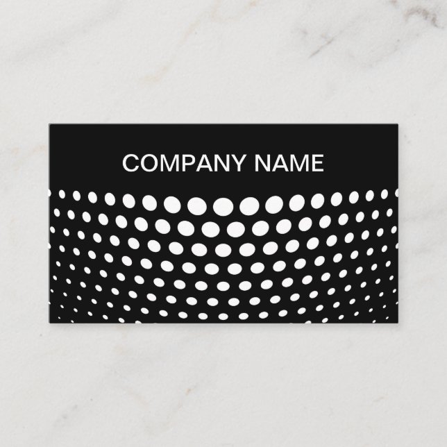 Tarjeta De Visita Patrón elegante de puntos de polka blanco (Anverso)