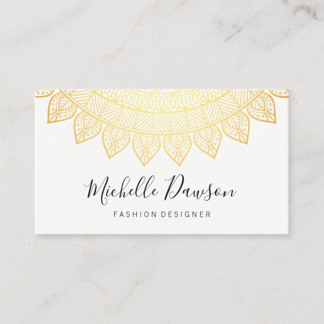 Tarjeta De Visita Patrón elegante (dorado) (Anverso)