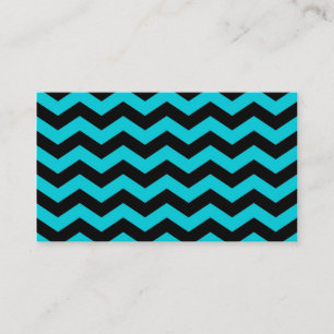 Tarjeta De Visita Patrón en zig zag de aqua y negro