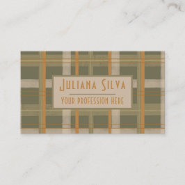 Tarjeta De Visita Patrón escocés de tartán celta con QR