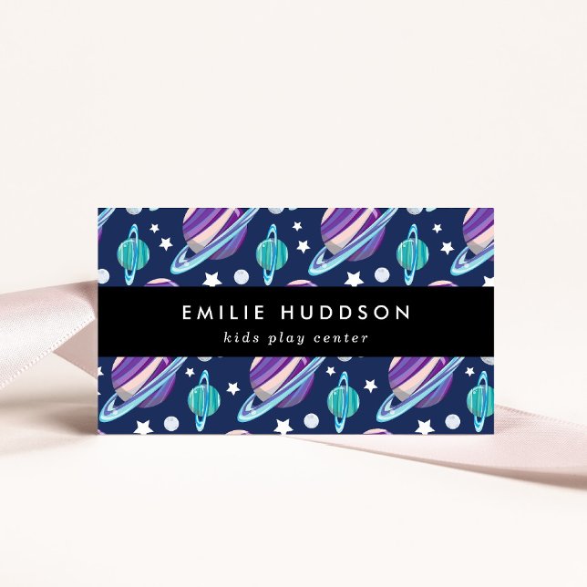 Tarjeta De Visita Patrón espacial, Centro de juegos para niños, Cent (Subido por el creador)