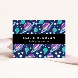 Tarjeta De Visita Patrón espacial, Centro de juegos para niños, Cent