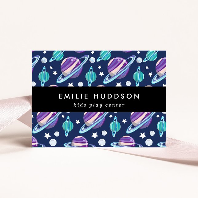 Tarjeta De Visita Patrón espacial, Centro de juegos para niños, Cent (Subido por el creador)