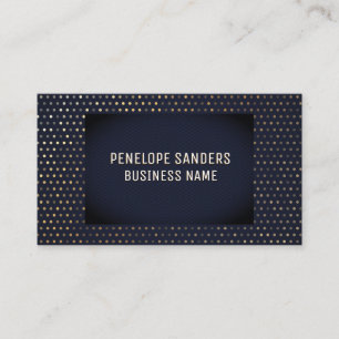 Tarjeta De Visita Patrón especulado   Azul oscuro de lujo