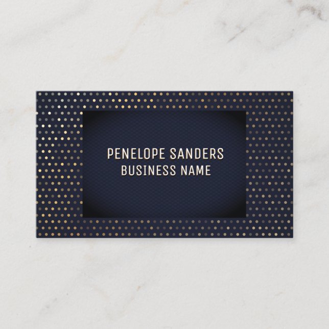 Tarjeta De Visita Patrón especulado | Azul oscuro de lujo (Anverso)