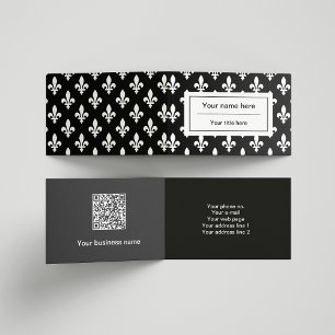 Tarjeta De Visita Patrón Fleur de Lis, francés, real, blanco