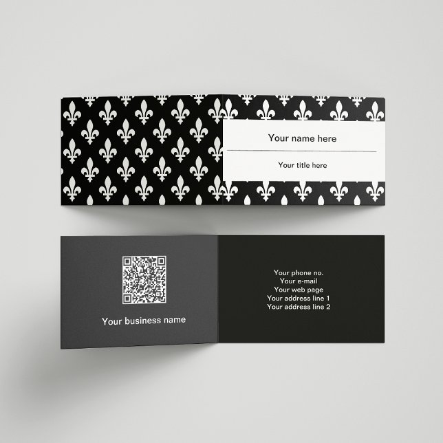 Tarjeta De Visita Patrón Fleur de Lis, francés, real, blanco (Subido por el creador)