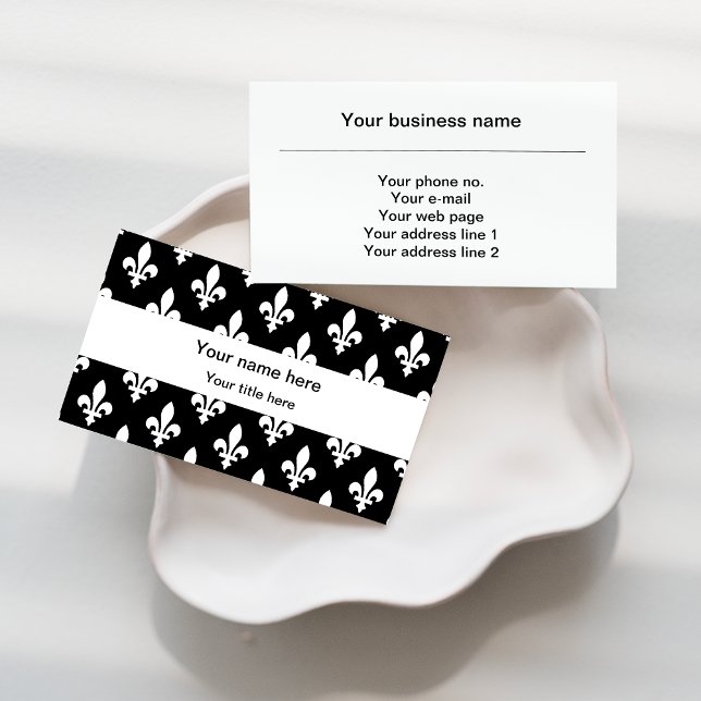 Tarjeta De Visita Patrón Fleur de Lis, francés, real, blanco (Subido por el creador)