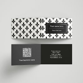 Tarjeta De Visita Patrón Fleur de Lis, francés, real, negro
