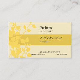 Tarjeta De Visita Patrón floral amarillo mostaza moderno