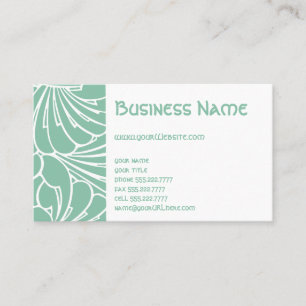 Tarjeta De Visita Patrón floral Art Nouveau en verde menta