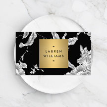 Patrón floral blanco y negro vintage