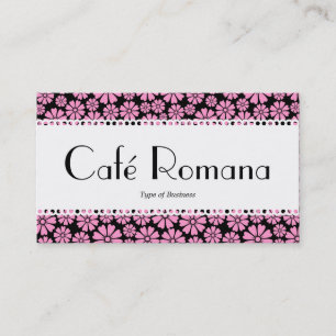 Tarjeta De Visita Patrón floral Café Romana (Scalloped)