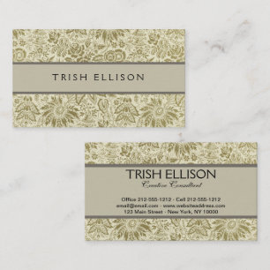 Tarjeta De Visita Patrón floral Damask antiguo Paisley
