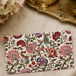 Tarjeta De Visita Patrón floral de cachemira botánico vintage – Orna