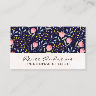 Tarjeta De Visita Patrón floral de moda