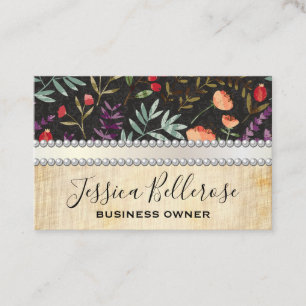 Tarjeta De Visita Patrón floral de moda