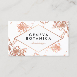 Tarjeta De Visita Patrón floral de oro de Rosa vintage en el diseñad