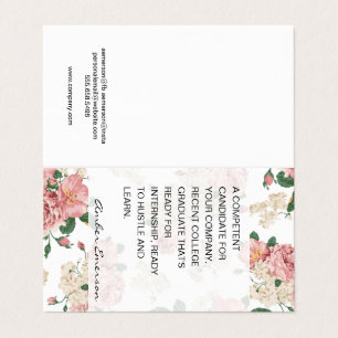 Tarjeta De Visita Patrón floral de pasantía