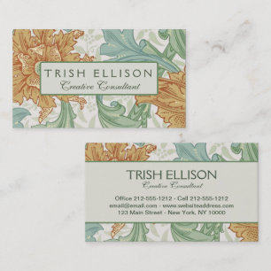 Tarjeta De Visita Patrón floral de un solo stem de William Morris
