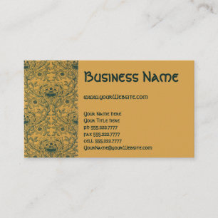 Tarjeta De Visita Patrón floral del victoriano antiguo William Morri