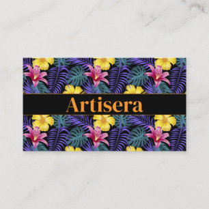 Tarjeta De Visita Patrón floral estilizado artístico