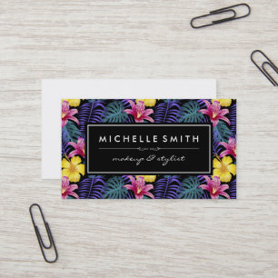 Tarjeta De Visita Patrón floral exótico
