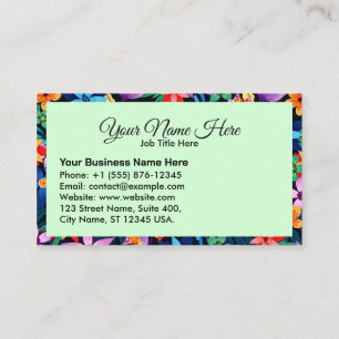 Tarjeta De Visita Patrón floral exótico con texto personalizado Plan