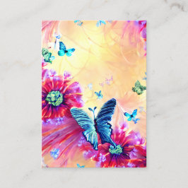 Tarjeta De Visita Patrón floral, flores tropicales, diamantes pequeñ