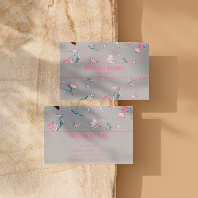 Tarjeta De Visita Patrón floral moderno | Elegante y profesional (Subido por el creador)