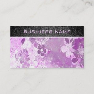 Tarjeta De Visita Patrón floral morado de vintage