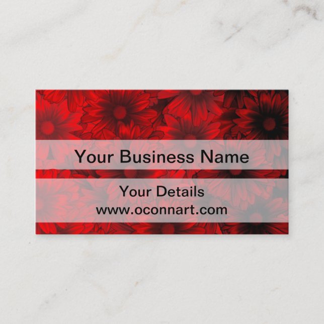 Tarjeta De Visita Patrón floral rojo oscuro (Anverso)