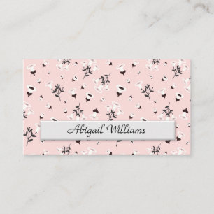 Tarjeta De Visita Patrón floral rosa y negro