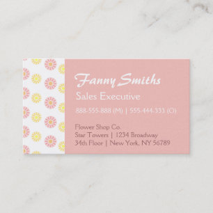 Tarjeta De Visita Patrón floral simple y elegante