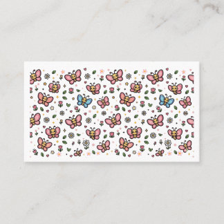 Tarjeta De Visita Patrón Floral Sin Costuras de Mariposa Adorable Ka